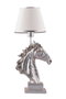 Opviq Lámpara de Mesa Horse Blanco y Plata